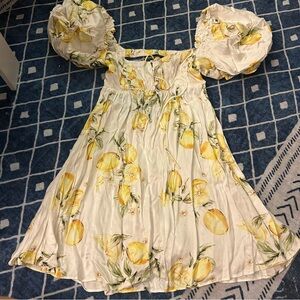 For love & lemons lemon print dress